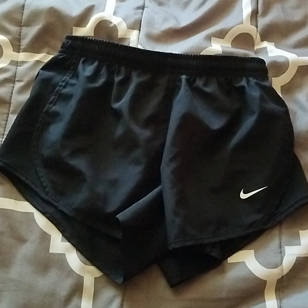 KIDS all black nike gym shorts